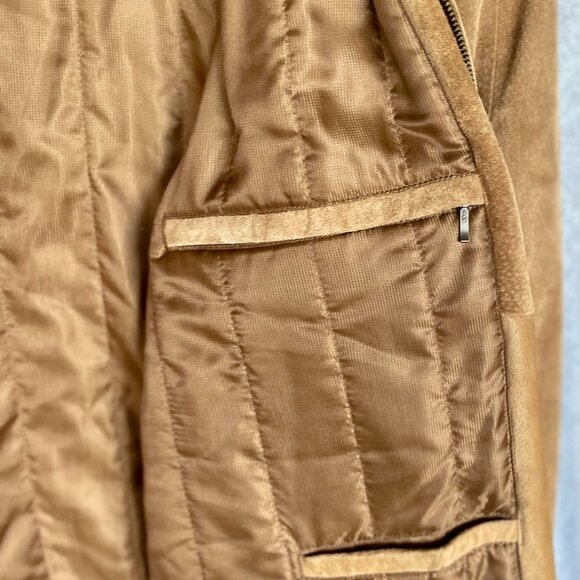 Roundtree & Yorke Men’s XLT Genuine Suede Leather Jacket – Camel Tan Zip-Up Clas - Picture 6 of 8